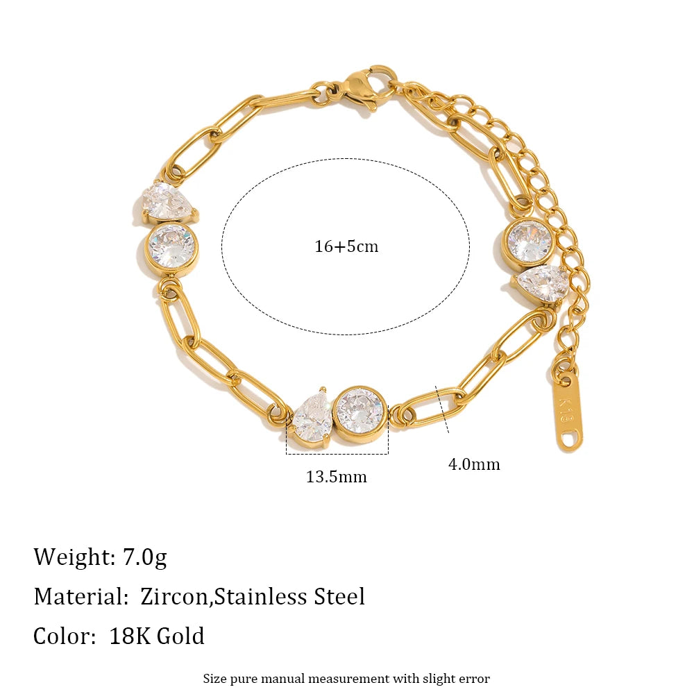 Brillo Zircon Paperclip Bracelet