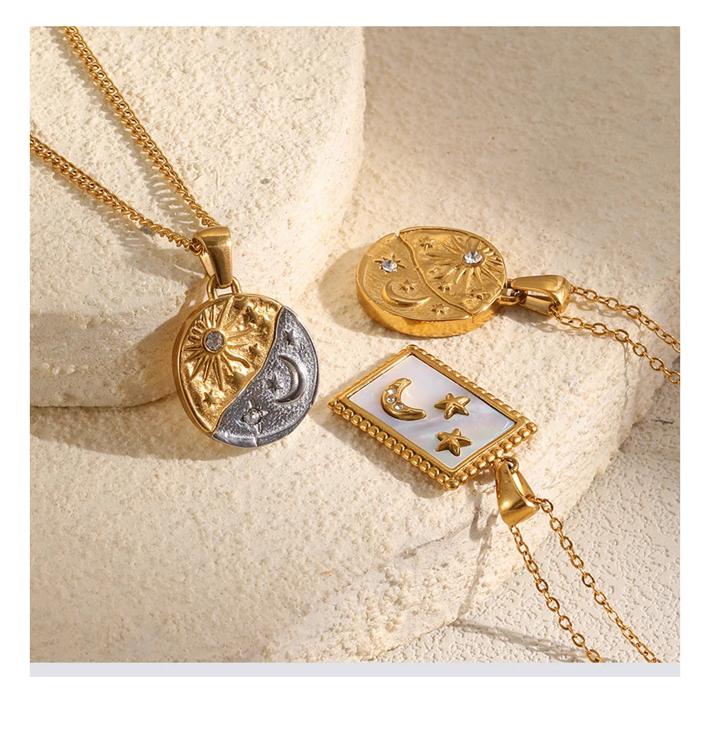 Cielo Sun & Moon Pendant Necklace