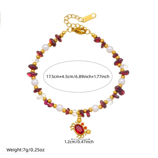 Cangrejo Red Crab Charm Bracelet