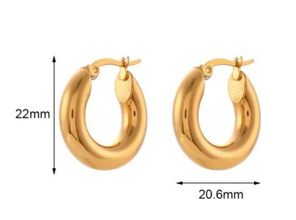 Classic Chunky Gold Hoops