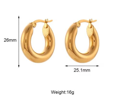 Classic Chunky Gold Hoops