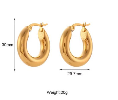 Classic Chunky Gold Hoops