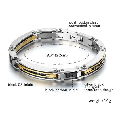 Steel Link Chain Bracelet for Men