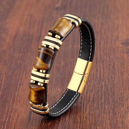 Tierra Tiger Eye Leather Bracelet