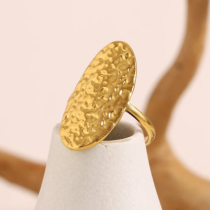Hammered Oval Ring