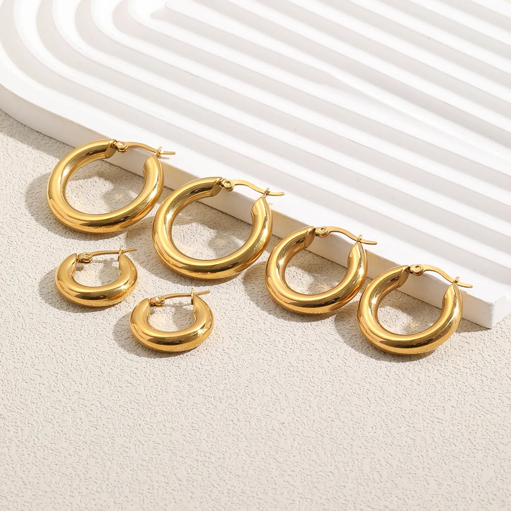 Classic Chunky Gold Hoops