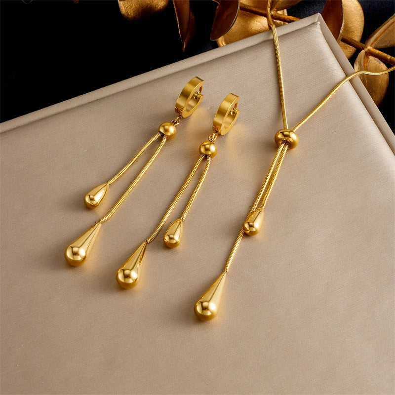Gota Drop Necklace & Earrings Set