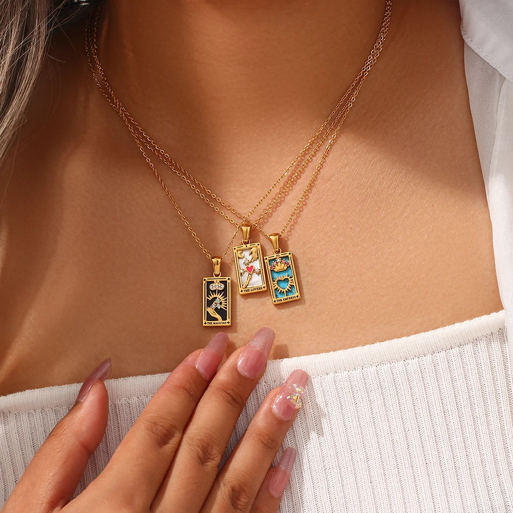 Tarot Card Charm Necklace