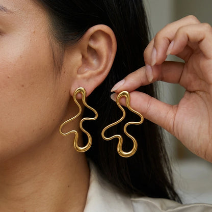 Sculpted Geometric Stud Earrings