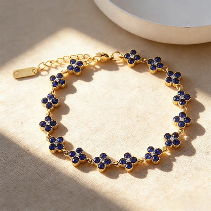 Trébol Flower CZ Bracelet