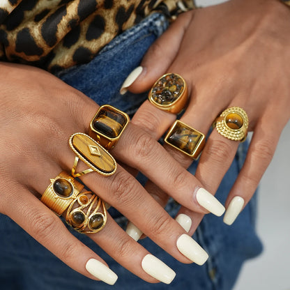 Sunlit Stone Rings