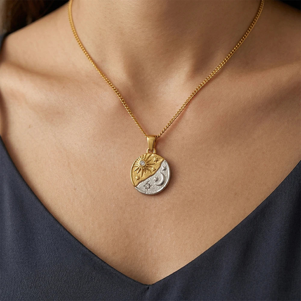 Cielo Sun & Moon Pendant Necklace