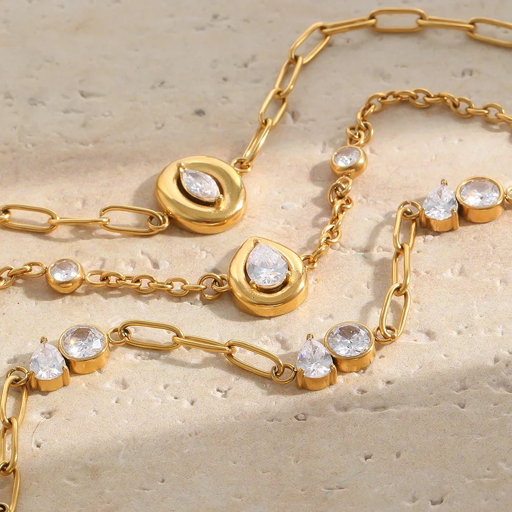 Brillo Zircon Paperclip Bracelet