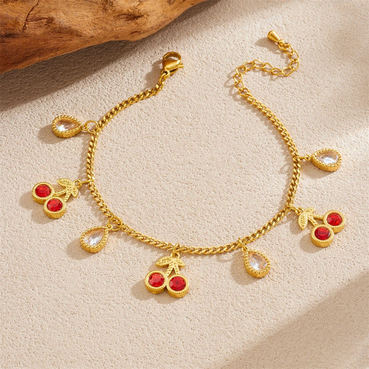 Cereza Cherry Charm Bracelet