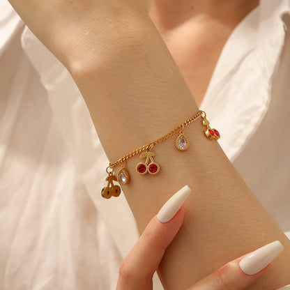 Cereza Cherry Charm Bracelet
