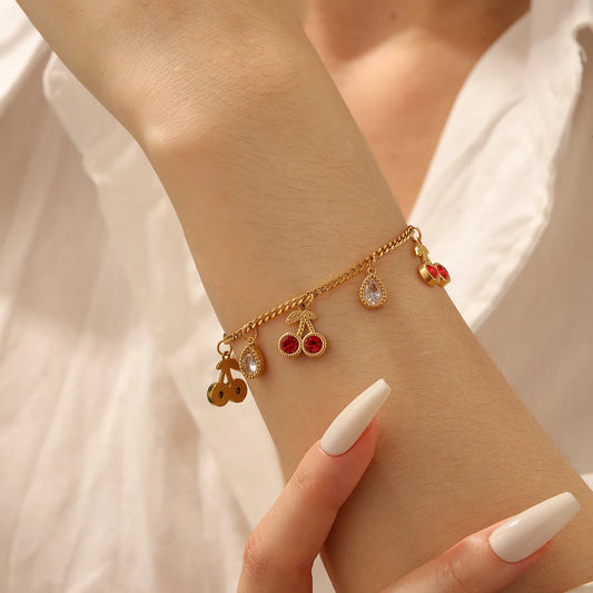Cereza Cherry Charm Bracelet