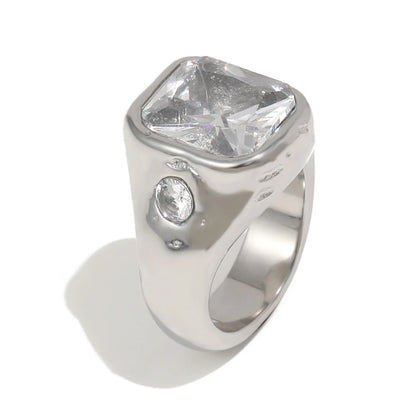 Golden Square Statement Ring