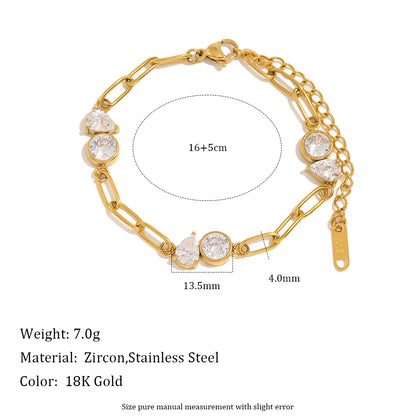 Brillo Zircon Paperclip Bracelet
