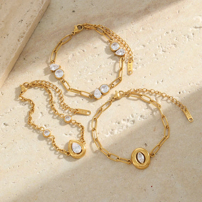 Brillo Zircon Paperclip Bracelet