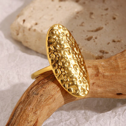 Hammered Oval Ring