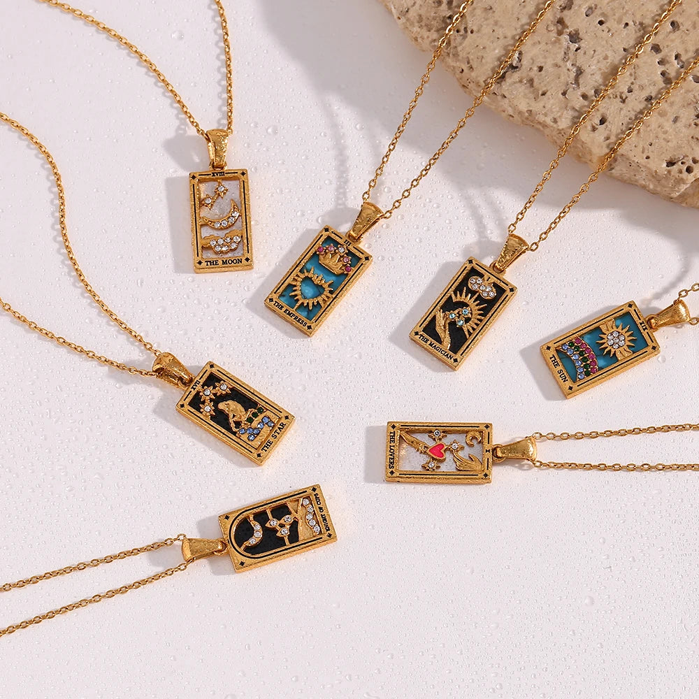 Tarot Card Charm Necklace