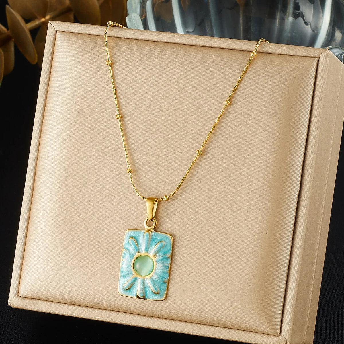 Painted Petal Necklace & Earrings