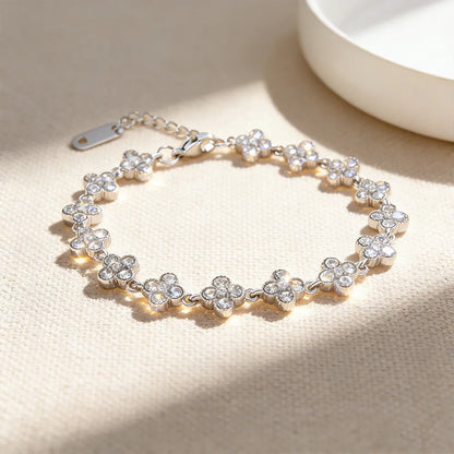 Trébol Flower CZ Bracelet