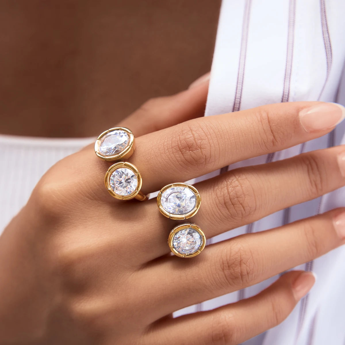 Luna Zircon Open Ring