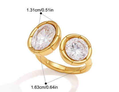 Luna Zircon Open Ring
