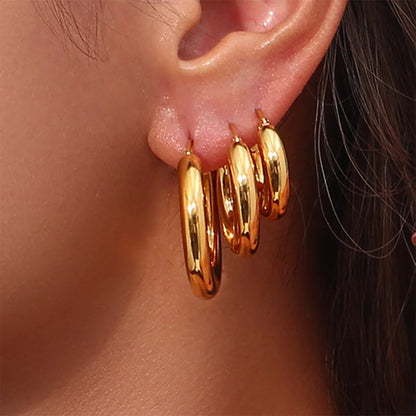 Classic Chunky Gold Hoops