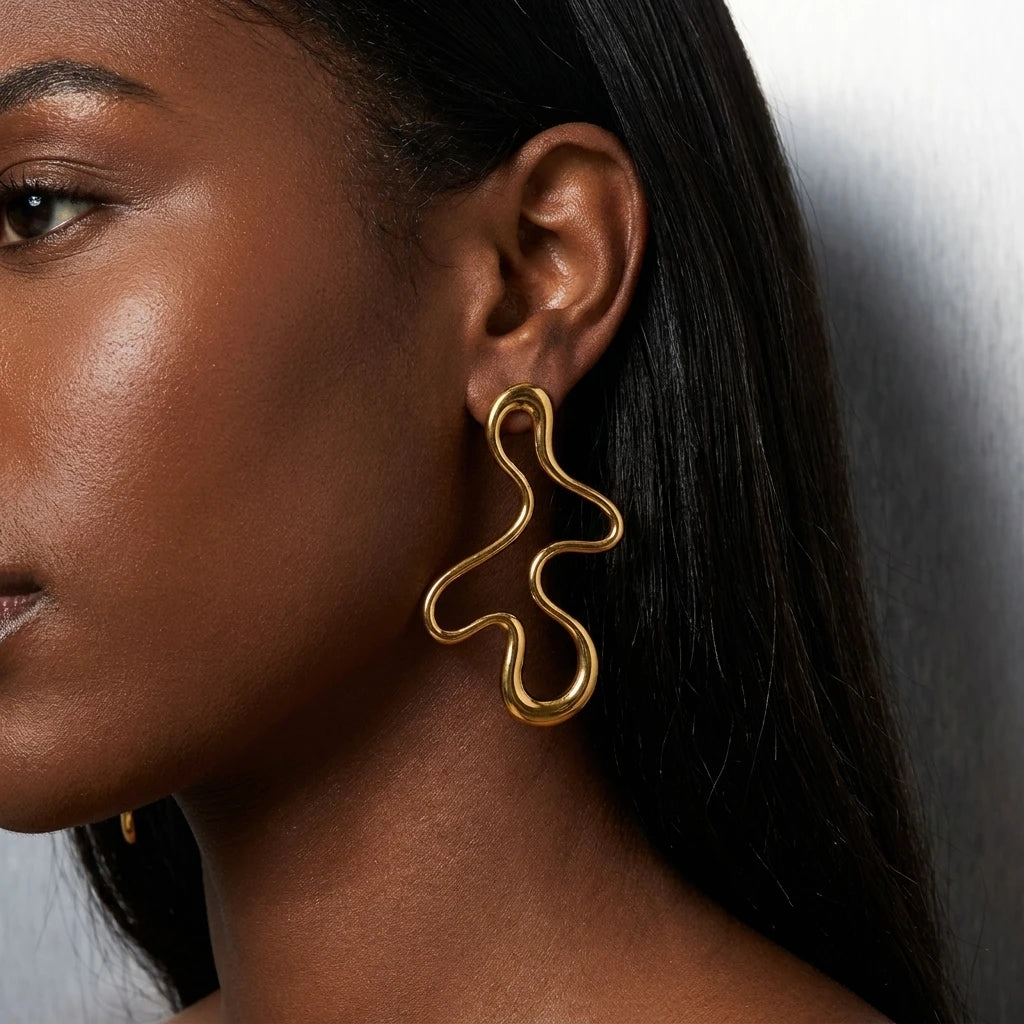 Sculpted Geometric Stud Earrings