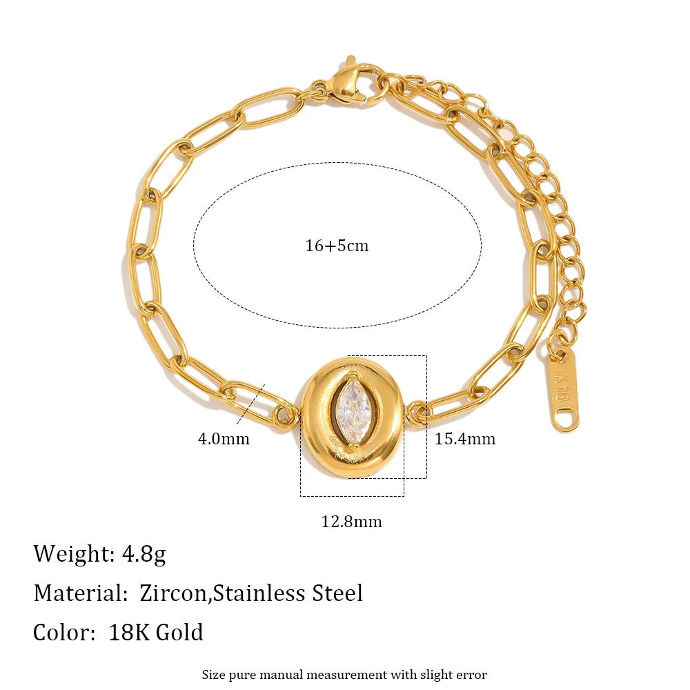 Brillo Zircon Paperclip Bracelet