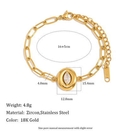 Brillo Zircon Paperclip Bracelet