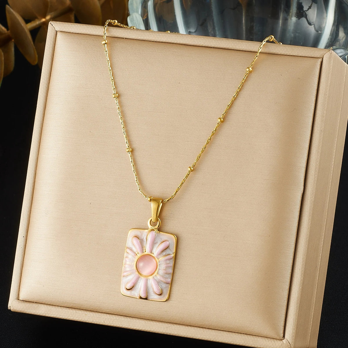 Painted Petal Necklace & Earrings
