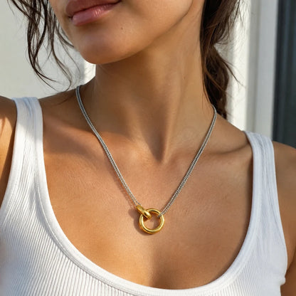 Duo Two-Tone Ring Necklace