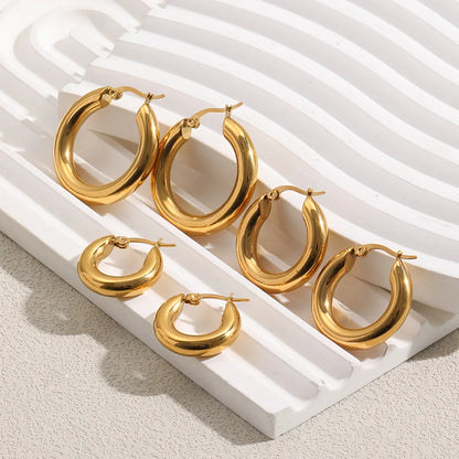 Classic Chunky Gold Hoops