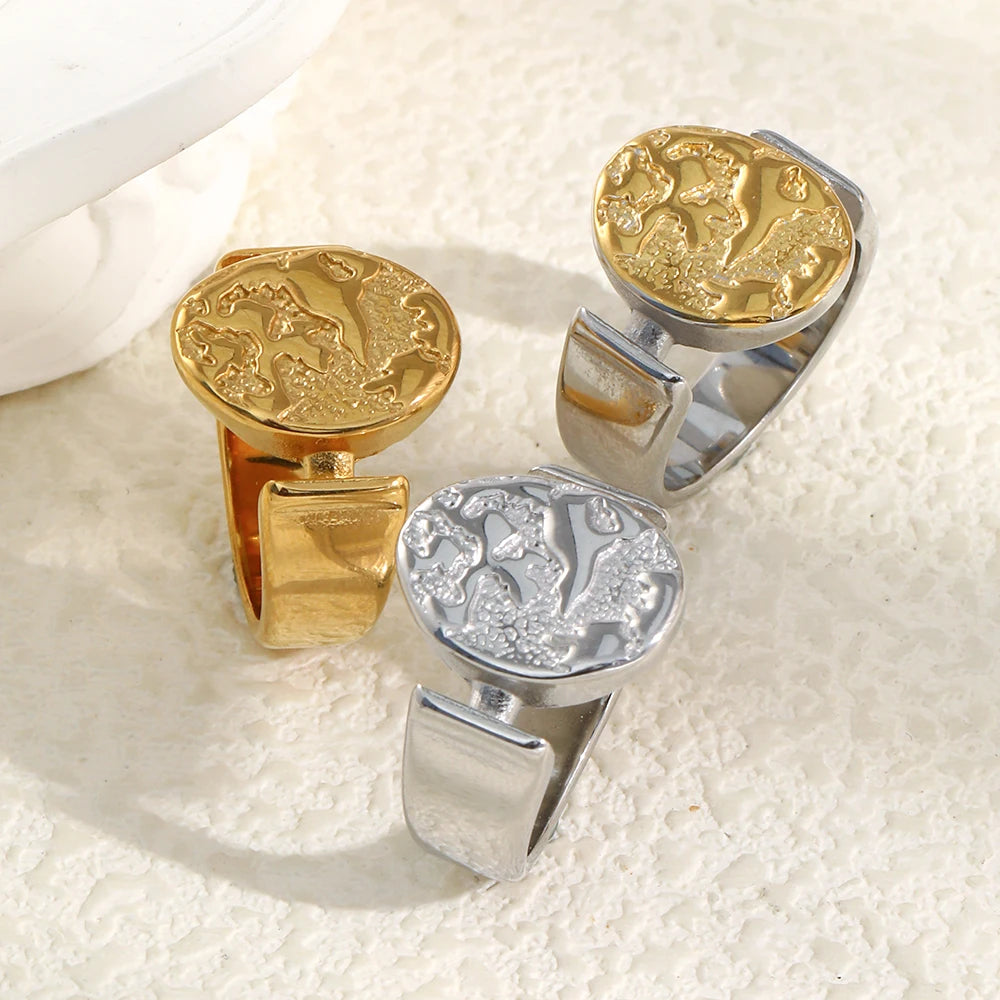 Planeta Relief Oval Ring