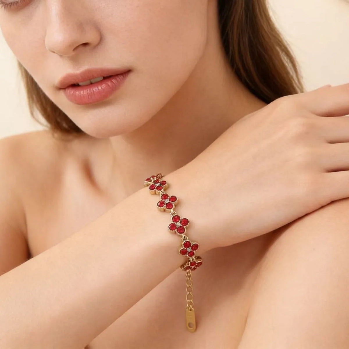 Trébol Flower CZ Bracelet