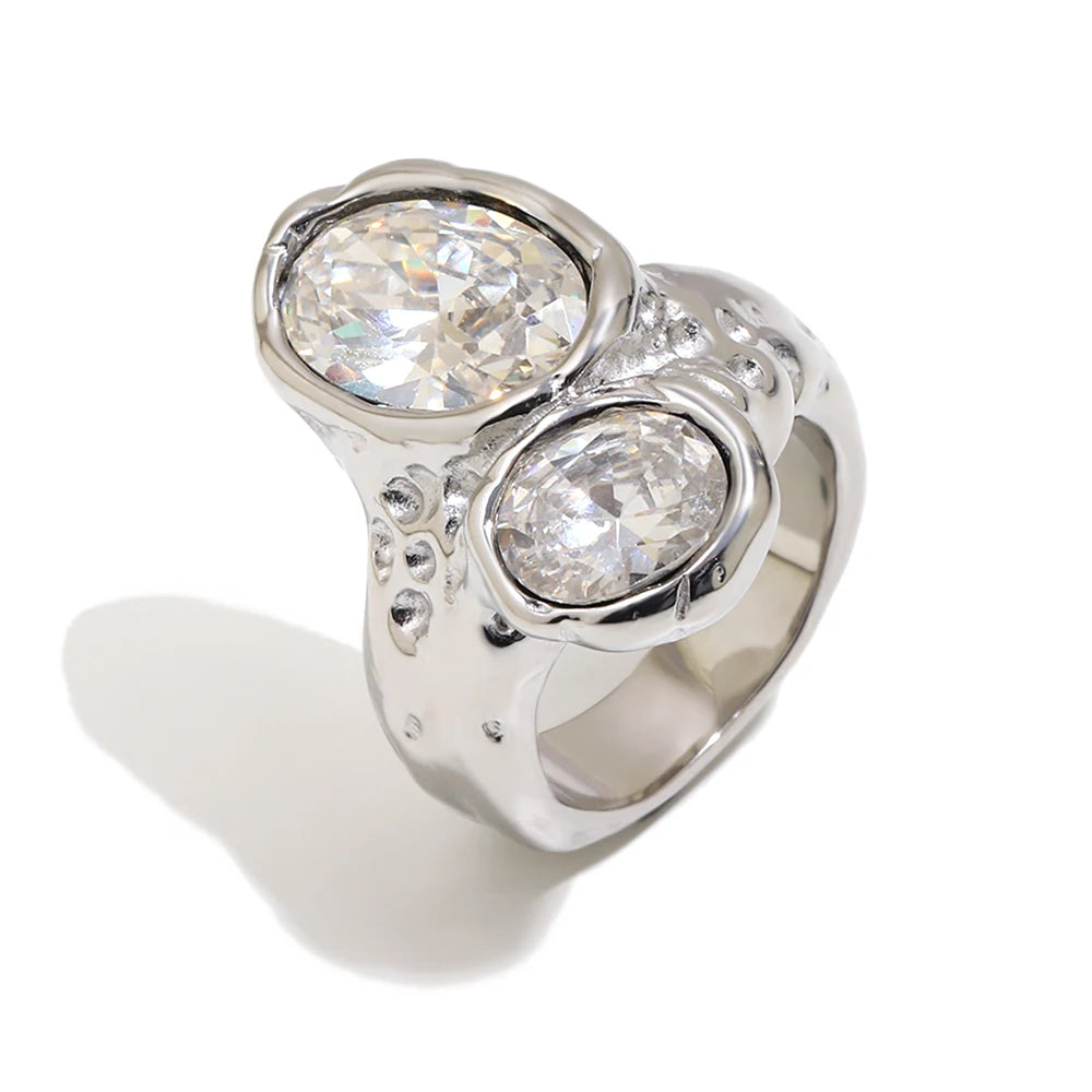 Golden Square Statement Ring