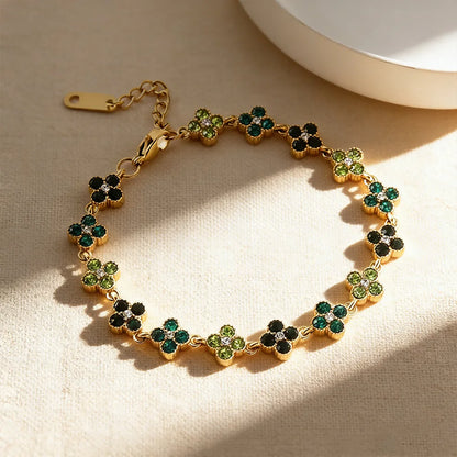 Trébol Flower CZ Bracelet