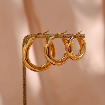 Classic Chunky Gold Hoops