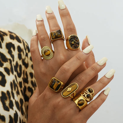 Sunlit Stone Rings