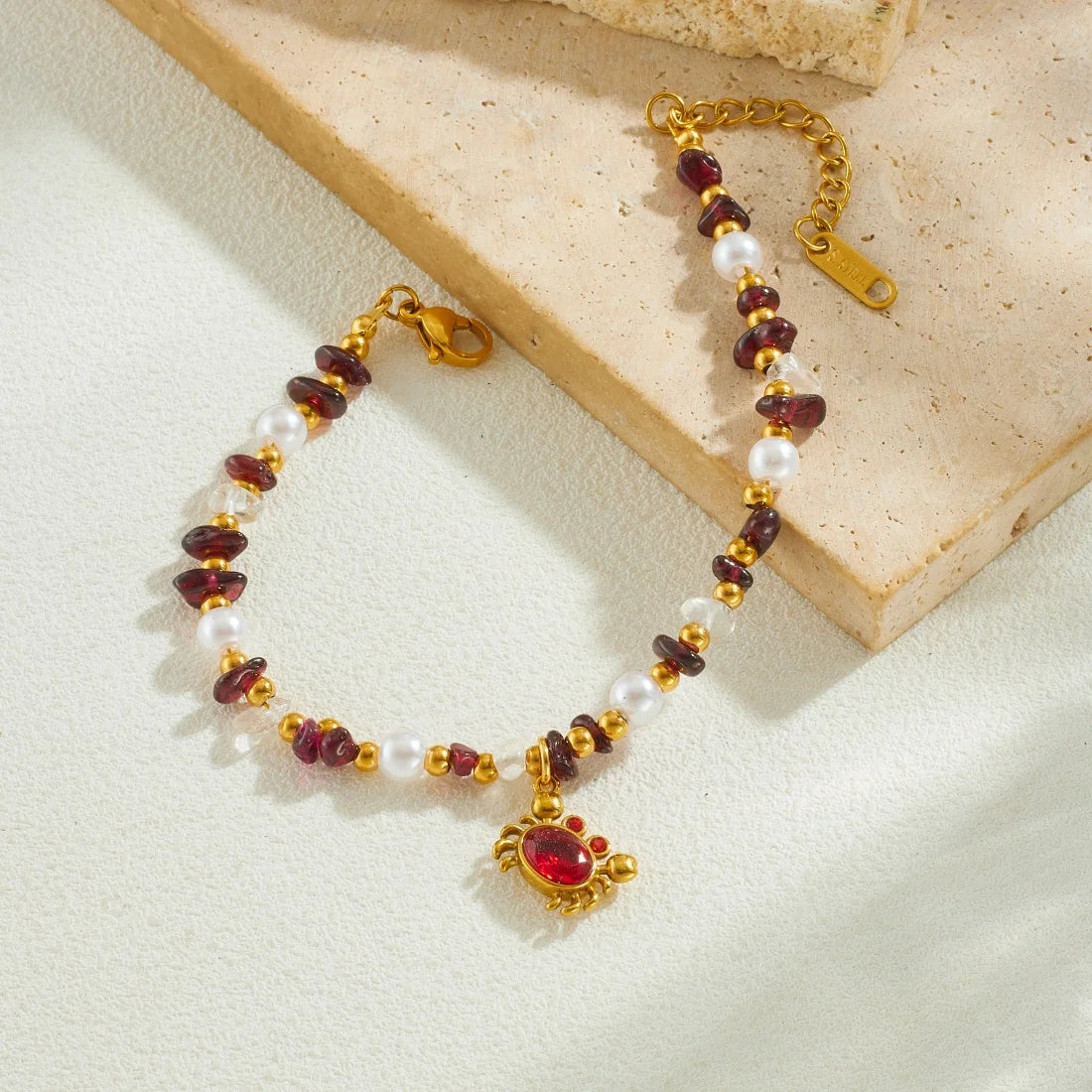 Cangrejo Red Crab Charm Bracelet