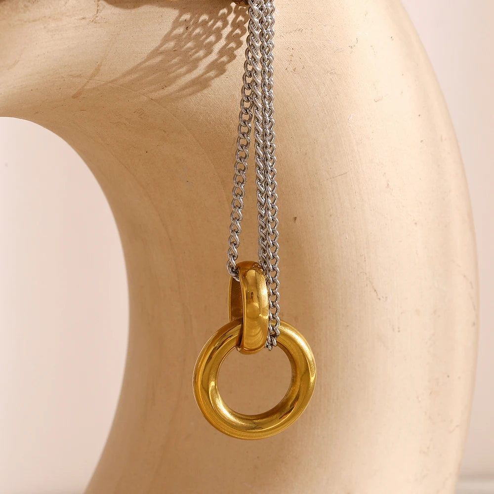 Duo Two-Tone Ring Necklace