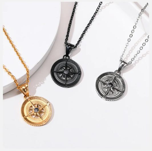 Rumbo Compass Pendant Necklace