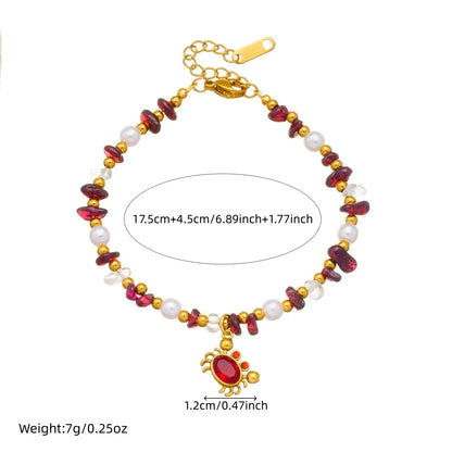 Cangrejo Red Crab Charm Bracelet