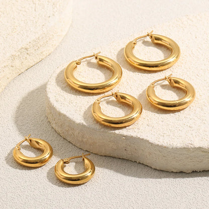 Classic Chunky Gold Hoops